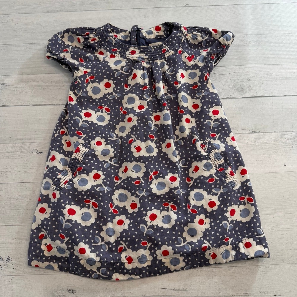 Mini Boden purple pink flower dress‎ 3/4